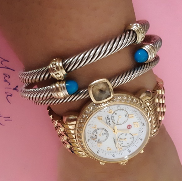 David Yurman 5mm SzM Turquoise Cable Clsc Bracelet - Picture 3 of 7